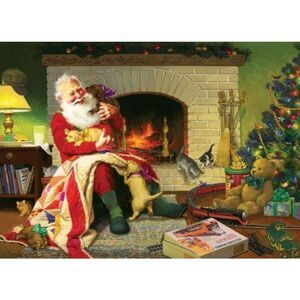 Cobble Hill Santa's Favorite Quilt 1000 pc Jigsaw Puzzle USED